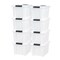 Plastic Storage Bins with Lids and Secure Latching Buckles Natural - 8 Pack